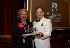 Milwaukee Public Library Foundation Benjamin Franklin Awards Celebration 2022 Dr. Joan Prince and Ryan Daniels